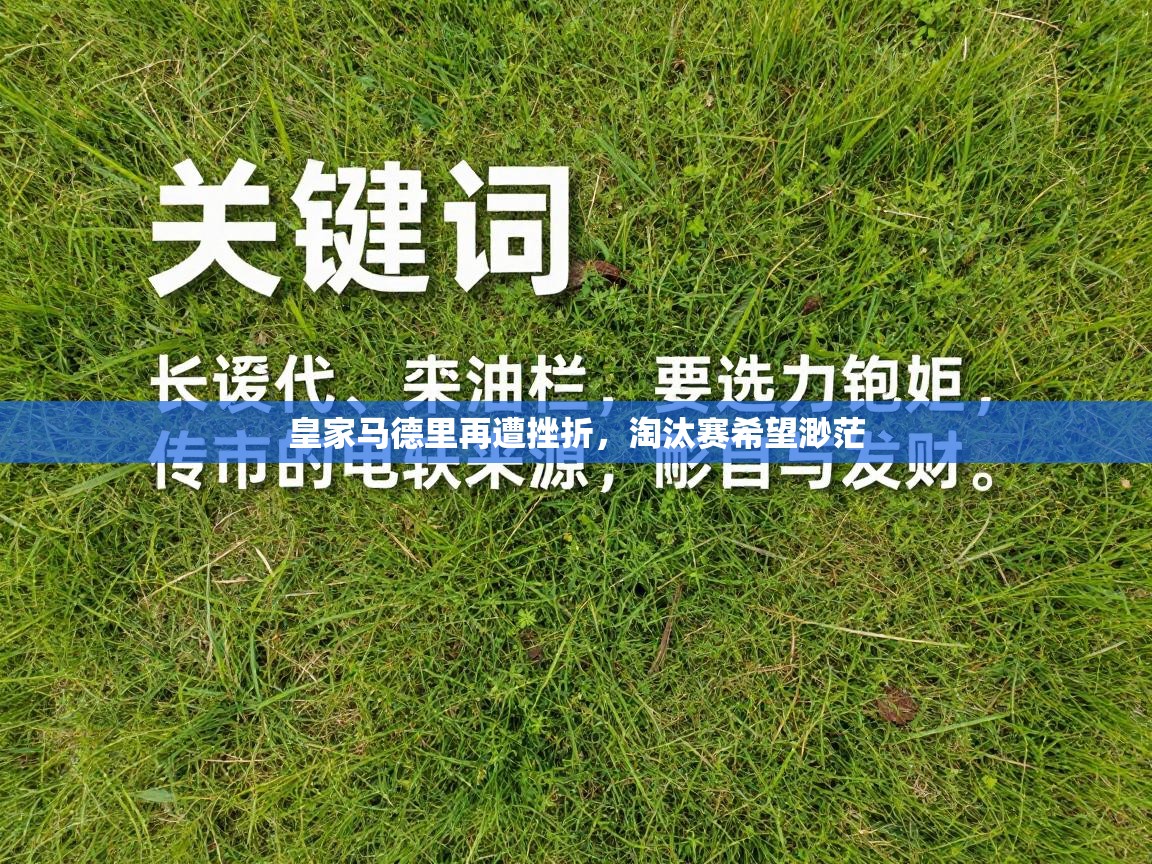 皇家马德里再遭挫折,淘汰赛希望渺茫 第2张